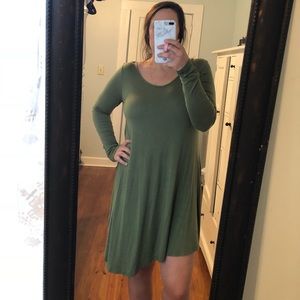 Olive asymmetrical dress